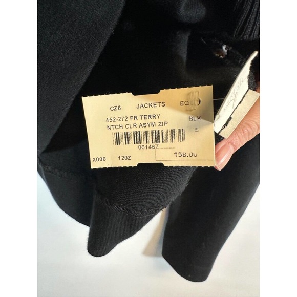 NWT Equestrian Brand S Riding Horse Show Jacket AsymNotch Collar Terry Black D51 - Picture 3 of 9